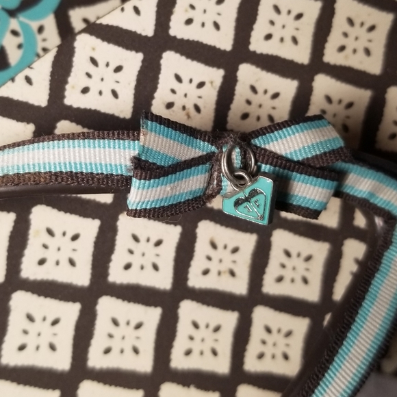 Roxy Blue & Brown Jeweled, Flip Flop Sandals💙💙 - Picture 5 of 6